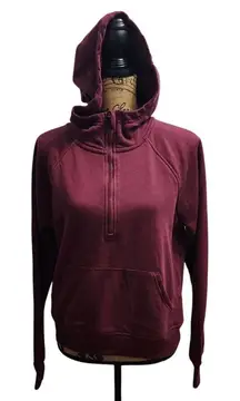 Memebers Mark Ribbed Half Zip Hoodie Burgundy Athleisure Casual Pullover Small