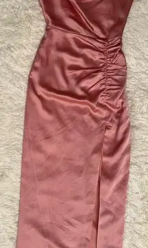 MILLY Lilliana side slit midi Slip rose gold Dress sz 0