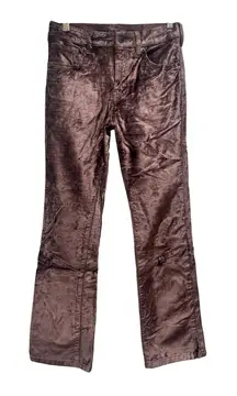 NWOT Free People In My Feels Velvet Flare Pants Mauve Size 24 High Rise Cropped