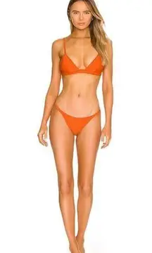 Solid & Striped The Morgan Bikini Bottom in Pumpkin