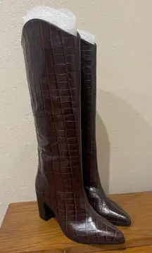 Schutz Women’s Brown Croc Boots - Size 7B