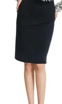 Solid Black Layered Pencil Skirt