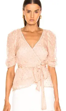 NWT $325  Nude Moon Talking Wrap Silk Blend Blouse 2