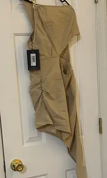 NWT PrettyLittleThing Beige Asymmetrical dress