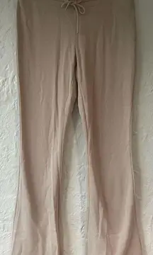 Aritzia Sunday Best Baby Waffle Knit Kick Flare Lounge Pant Deep Cream; size S