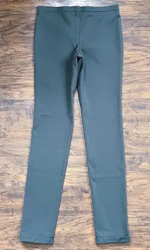 JIL SANDER • grey stretch wool pants slim high waist cuffed trouser ponte knit