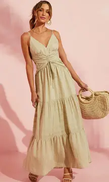 NWOT!  Green Tiered Maxi Dress