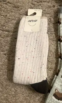 American Eagle Outfitters AE Aerie Raccoon & Multicolor Speckled Crew Socks Set