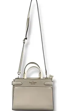 Kate Spade Staci Leather Satchel Parchment Top Handle Crossbody Bag