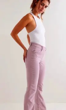 Free People we the free  CRVY Karma Cord Flare Jeans Lilac Smoke