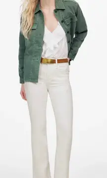 Madewell Pure White Mid-Rise Kick Out Crop Jeans Size‎ 27