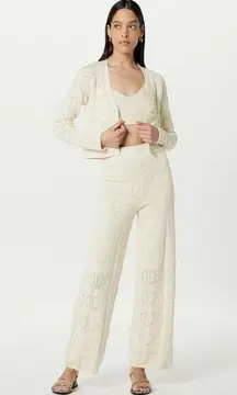 The Drop Crochet Knit Bralette Top and Pants Set. Size Small