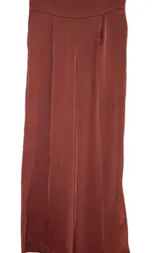 Express Wide Leg Super High Rise Satin Pants Rust Red Size Medium fall career