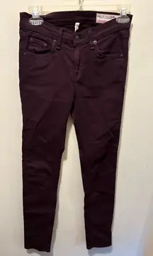 Rag & Bone wine colored skinny jean sz 25‎