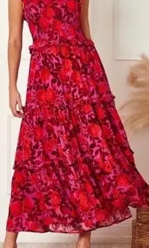 Abel the Label by  Purple/Red Floral Reign Maxi XS Dress NWT (D020)