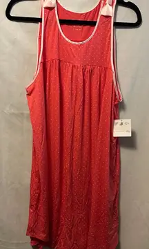 NWT Kate Spade New York Polka Dot Knit Night Gown With Bows Size Large Pink