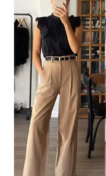 EVERLANE The Way High Drape Pant In Tan