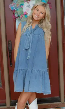 Tie Denim Dress