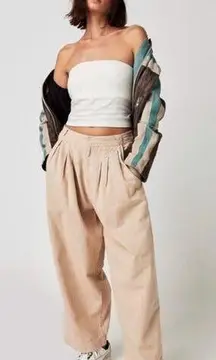 Free People Cream Wide Leg Trousers Sz 6