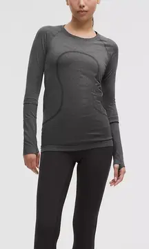 Lululemon Swiftly Tech LS Crew Gray Seamless Running Top Women’s No Size Dot