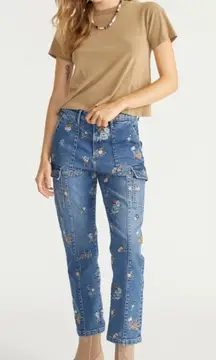 Driftwood Denim Royce Cargo Embroidered Jeans Size 0