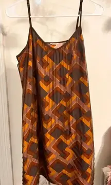 FINAL
PRICE Fossil Brown Mesh Geometric Printed Dress