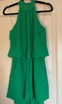 Green Halter Romper