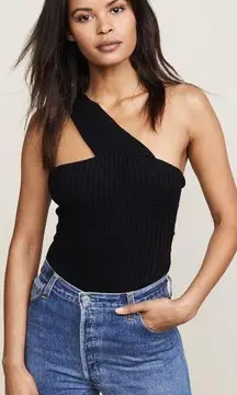 Ribbed One Shoulder Bodysuit