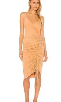 Privacy please camel ruched dress