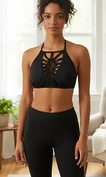 Women's BECCA Black Halter Bikini Top S