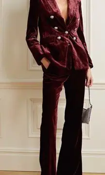 Veronica Beard  Gaya Velvet Dickey Jacket In Merlot 4 NEW