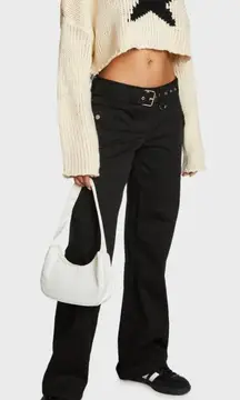 Y2K Edikted Sia Low Rise Cargo Pants Black Womens Sz Small GenZ Utility Goth $92