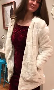 White Faux Fur Coat