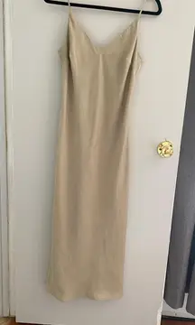 Safe Green Silk Maxi Dress