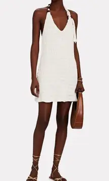 Intermix NWT Savannah Morrow x  Woodie Dress White Halter Mini Beaded Backless