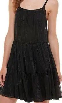 Nordstrom WAYF Clyde Metallic Thread Tiered Ruffle Dress size 1X