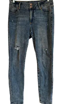 Cabi 4153 Cinch Skinny Jeans Distressed Denim High Rise Women's Size‎ 12
