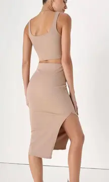 Women’s Lulu Ribbed Body Con Two Piece Dress/skirt