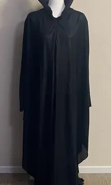 Disney Maleficent Black Hooded Cape Cloak Costume | Dramatic Collar | One Size