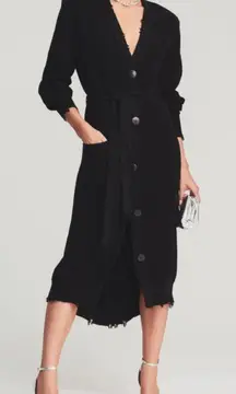 NWT SER.O.YA Black Long Sleeve Knit Button Front  Sweater Dress