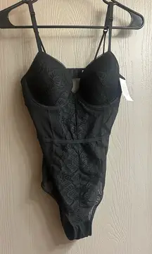 NWT Auden Black Lace Bodysuit