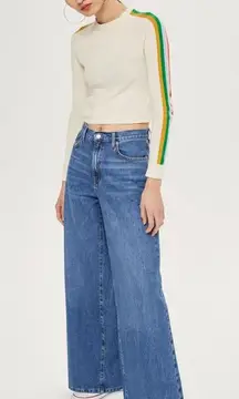 Topshop Light Blue Wide Leg Jeans