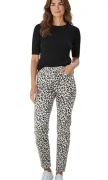 Frame women's  Denim Ali Ultra High Rise Cigarette Skinny Leopard Jeans  Size 28