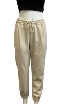 Zara Faux Leather Women's Beige Jogger Pants Size XS