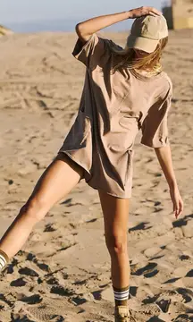 FREE PEOPLE MOVEMENT HOT SHOT TEE ROMPER - Mocha Latte