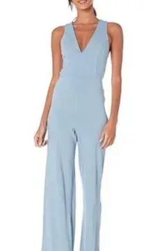 Socialite Cross-Back Criss Cross Open Back Romper Jumpsuit Pants Blue