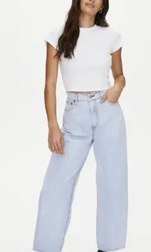 Levi’s Balloon Leg Ankle Tapered Jeans Light Wash High Waist 853140003 Womens 28