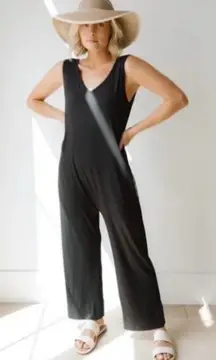 Albion Yes Please‎ Black Sleeveless Wide Leg Jumpsuit Drop Crotch