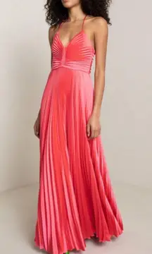 A.L.C Aries Satin Pleated Maxi Dress