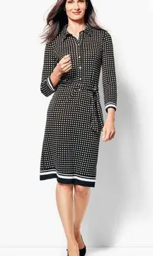 Talbots  polka dot long sleeves jersey shirt dress career office work classic